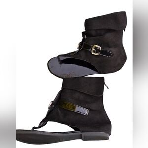 NWOT Black ankle boot sandals